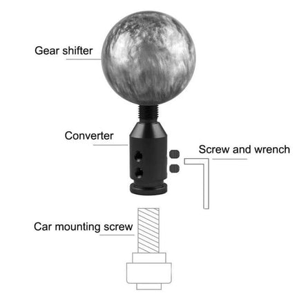 Aluminum Adapter for Car Gear Shift Knobs, 12x1.25 Thread - aluminum converter adapter with screws and wrench for secure gear shifter mounting