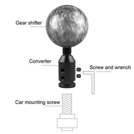 Aluminum Adapter for Car Gear Shift Knobs, 12x1.25 Thread