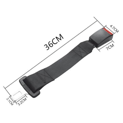 Universal Car Seat Belt Extension Strap for Comfort, 36cm Length - black 36cm polyester extension with buckle and metal tongue