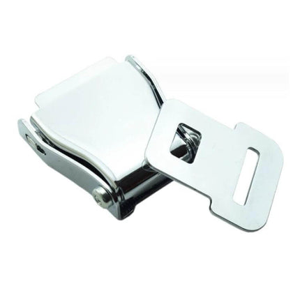 Aircraft-Style Seat Belt Buckle for Vehicles and Playgrounds - chrome plated 45# steel aircraft-style buckle for cars, buses, playground equipment