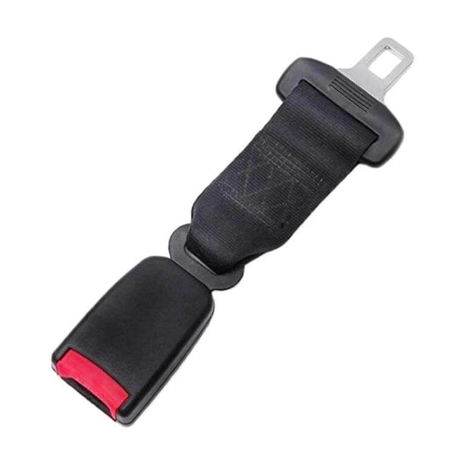 Car Seat Belt Extension Strap for Adjustable Driving Comfort black adjustable extension with metal tongue and red-release buckle