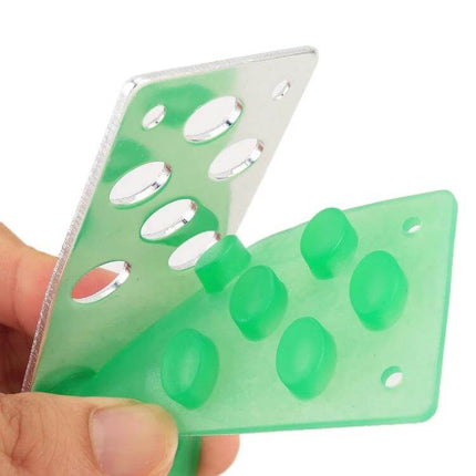 3 In 1 Luminous Non-Slip Car Pedal Set For Safer Driving - aluminum alloy pedal with green silicone grip pads close-up