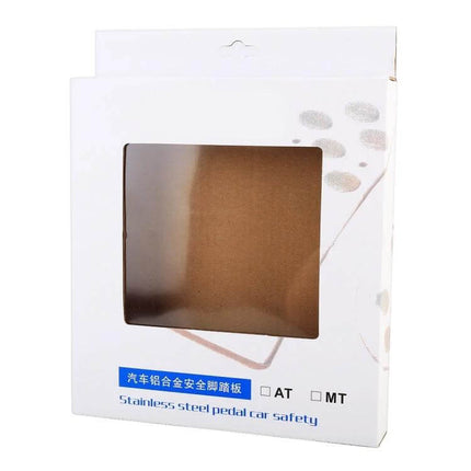 3 In 1 Luminous Non-Slip Car Pedal Set For Safer Driving - aluminum alloy silicone grip pedal set packaging shown