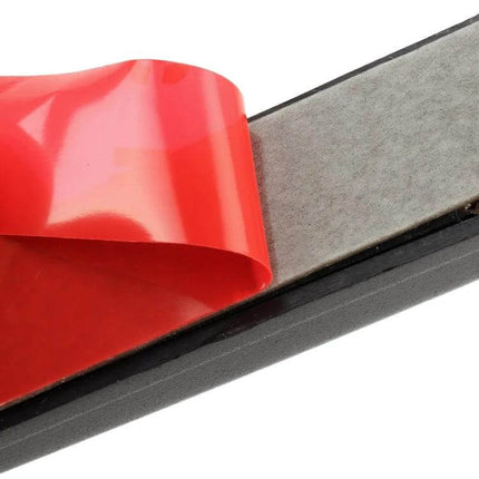 PS-92 Modified Car Antenna for FM and AM Radio Reception - close-up of adhesive base strip with red peel-off backing for vehicle antenna installation