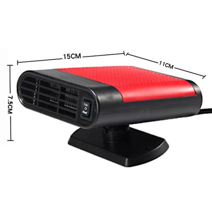 Car Heater and Defroster Fan for Windscreen Grey Everyday Use - compact 24V 150W windshield heater with 1.4m cable and 360° rotating bracket