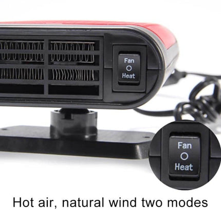 Car Heater and Defroster Fan for Windscreen Grey Everyday Use compact 24V 150W defrost fan with 1.4m cable and 360° rotating bracket