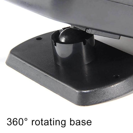 Car Heater and Defroster Fan for Windscreen Grey Everyday Use - close-up of 360° rotating base and adjustable ball joint mount