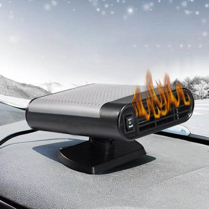 Car Heater and Defroster Fan for Windscreen Grey Everyday Use - 24V 150W compact dashboard heater with 360° rotating bracket and 1.4m cable