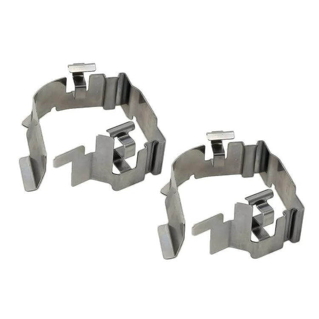 H1 LED Headlight Bulb Retainer Adapter for Ford Focus stainless steel retainer clips securing H1 LED bulbs in factory headlamp housing