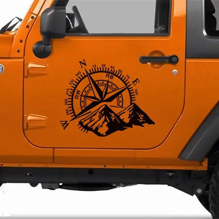 Car Styling Sticker with Mountain Compass Design, 60x50cm