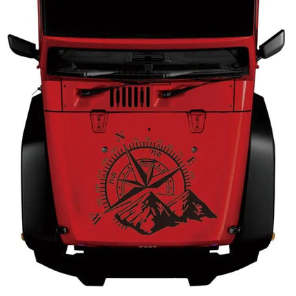 Car Styling Sticker with Mountain Compass Design, 60x50cm