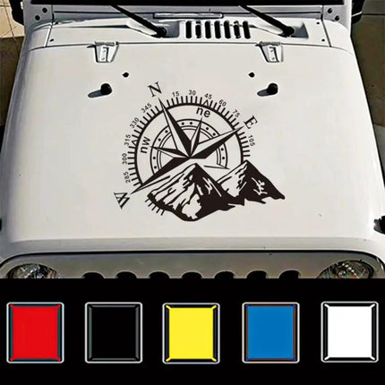 Car Styling Sticker with Mountain Compass Design, 60x50cm