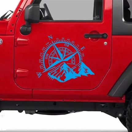 Car Styling Sticker with Mountain Compass Design, 60x50cm