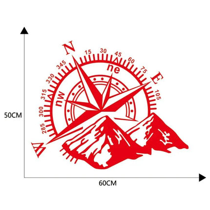 Car Styling Sticker with Mountain Compass Design, 60x50cm | Syndmart