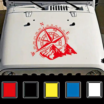 Car Styling Sticker with Mountain Compass Design, 60x50cm | Syndmart