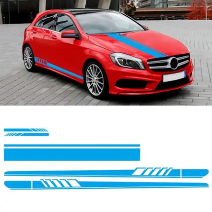 Car Hood and Side Stripe Decorative Stickers, 5-Piece PVC Set