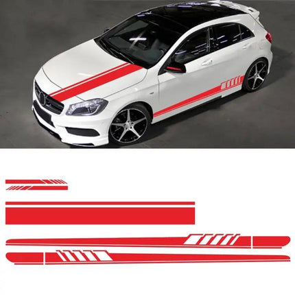 Car Hood and Side Stripe Decorative Stickers, 5-Piece PVC Set