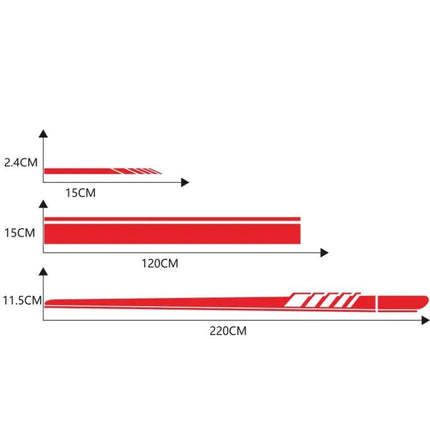 Car Hood and Side Stripe Decorative Stickers, 5-Piece PVC Set | Syndmart