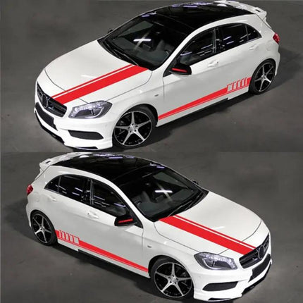 Car Hood and Side Stripe Decorative Stickers, 5-Piece PVC Set | Syndmart