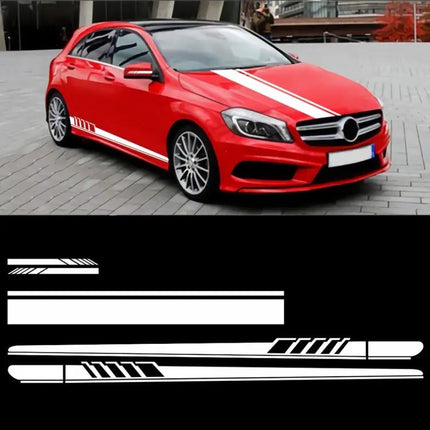 Car Hood and Side Stripe Decorative Stickers, 5-Piece PVC Set