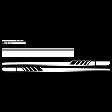 Car Hood and Side Stripe Decorative Stickers, 5-Piece PVC Set