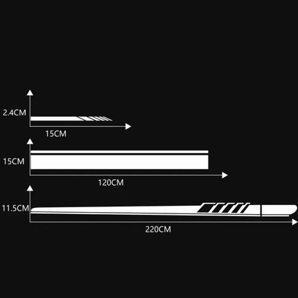 Car Hood and Side Stripe Decorative Stickers, 5-Piece PVC Set