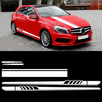 Car Hood and Side Stripe Decorative Stickers, 5-Piece PVC Set