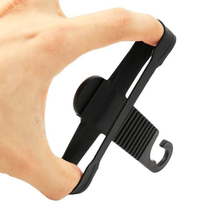 Practical Car Backseat Hook for Hanging Tissue Boxes in Vehicles - black silicone strap hook shown held by hand