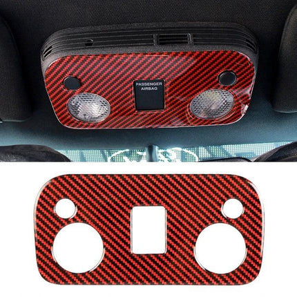 Decorative Carbon Fiber Roof Light Panel for Ford Mustang installed red carbon fiber interior roof light trim