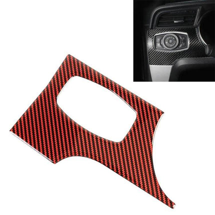 Carbon Fiber Decorative Sticker for Ford Mustang Headlight Switch red carbon fiber dashboard trim accent