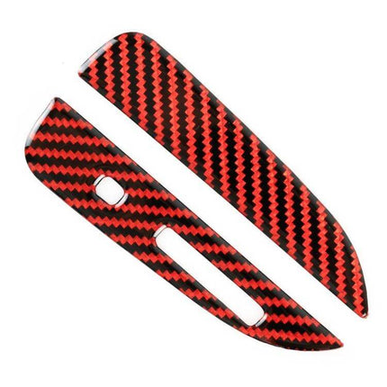 2 in 1 Carbon Fiber Gear Position Decorative Sticker for Ford Mustang 2015-2020 - red black carbon fiber interior trim, easy install, lightweight