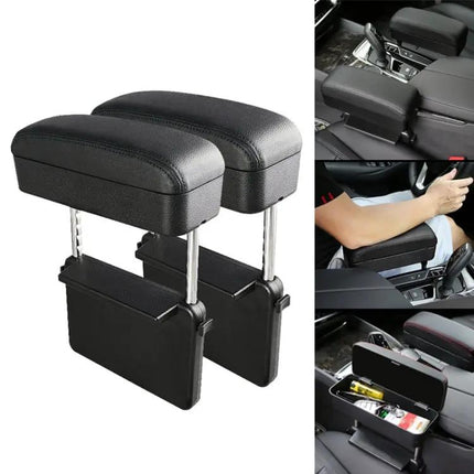Universal Car Armrest Cushion with PU Leather and Storage