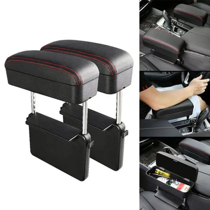 Universal Car Armrest Cushion with PU Leather and Storage