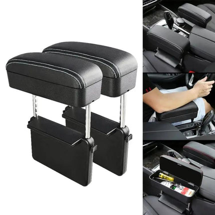 Universal Car Armrest Cushion with PU Leather and Storage