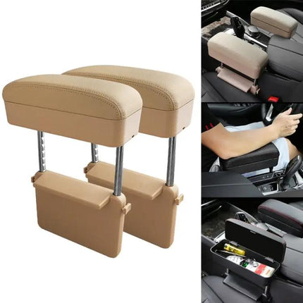 Universal Car Armrest Cushion with PU Leather and Storage