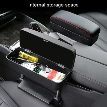 Universal Car Armrest Cushion with PU Leather and Storage