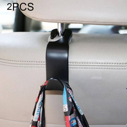 2-Piece Car Back Seat Hooks for Vehicle Organization hanging bag on headrest hook, black semi-circular 2PCS organizer