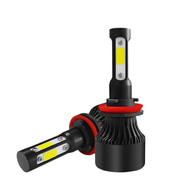 LED Car Headlight Bulbs for H8/H9/H11 2-Pack for Clear Night Driving - 6000K cold white plug-and-play LED bulb pair with integrated cooling