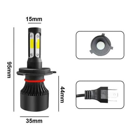 Car LED Headlights 2 Pack for Nighttime Driving Daily Use - 6000K plug-and-play LED bulbs with aluminum body, dimensions 95x35x15mm, integrated fan and plug