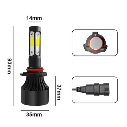 Car LED Headlight Bulbs 6000K For Clear Night Driving - 25W 2500lm COB LED 93x35x14mm plug-and-play replacement bulb image