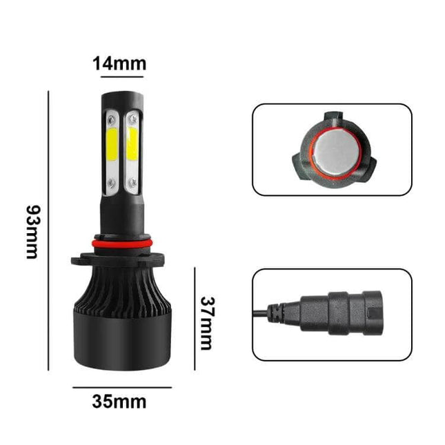 Car LED Headlight Bulbs 6000K For Clear Night Driving - 25W 2500lm COB LED 93x35x14mm plug-and-play replacement bulb image