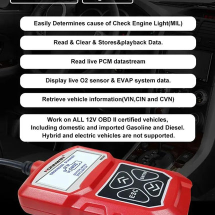 Konnwei OBD2 Diagnostic Tool for Daily Car Maintenance