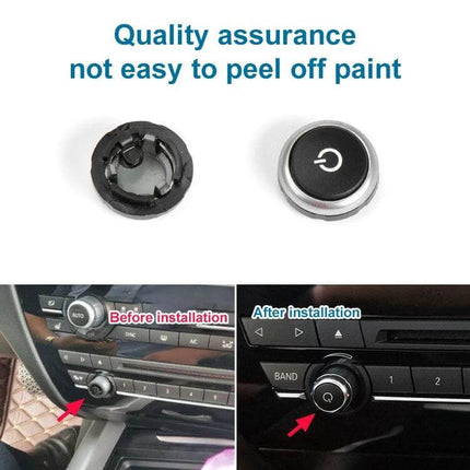 Car Radio Volume Knob For BMW Cars Simple Everyday Use - ABS+PC replacement knob showing before and after installation