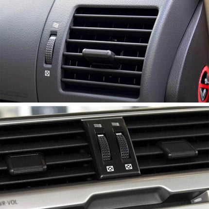Prado AC Switch Paddle Replacement Black Interior Use - close-up of black replacement paddle installed on Prado air vent for DIY climate control repair