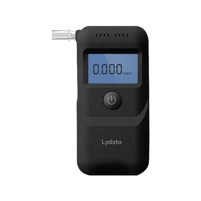 Xiaomi Lydsto Portable Digital Alcohol Tester with Keychain compact black breathalyzer showing 0.000 on LCD display