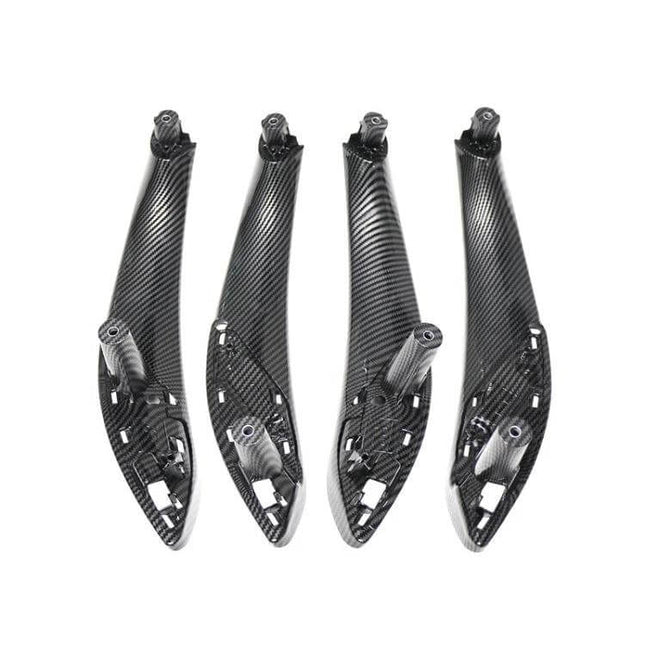 4 In 1 Car Interior Armrest Door Handle Left Hand Drive carbon fiber style replacement set for BMW F30/F35 durable ABS PC