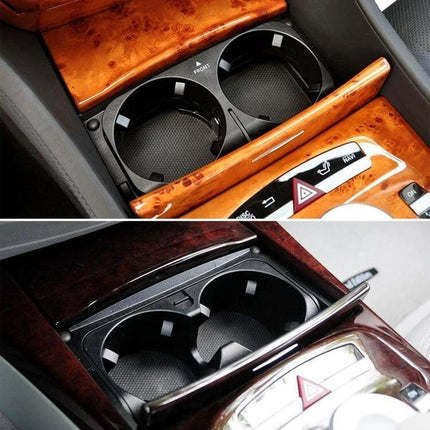 Left-Hand Drive Mercedes-Benz S-Class Water Cup Holder for 2006-2009 Models installed in center console to secure cups and prevent spills