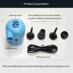 Compact USB Rechargeable Electric Air Pump for Inflatable Equipment