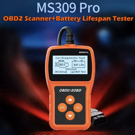 Reliable Tool for Daily Car Maintenance and Checks - MS309 Pro OBD2 scanner and battery tester for 1996+ cars