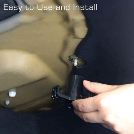Practical Car Trunk Grocery Bag Hook for Tesla Model 3 installed in trunk showing easy to use hand placement and secure ABS hook